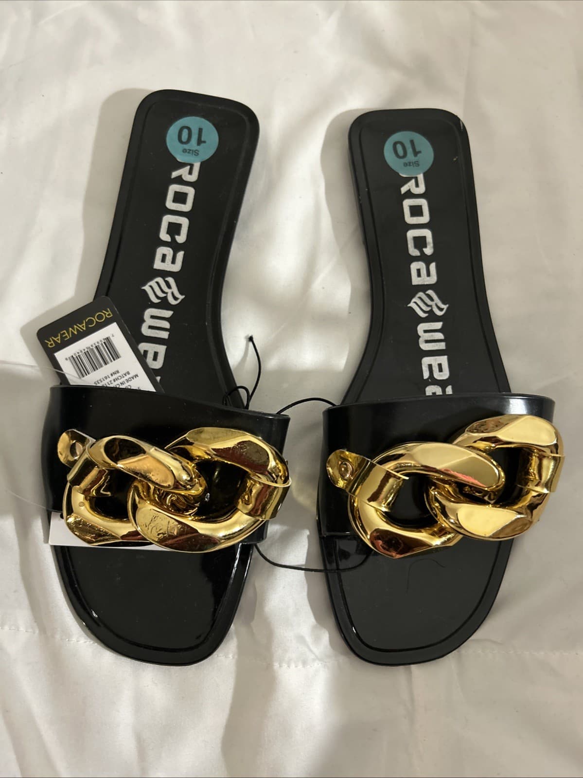 Women’s size 10 rocawear black sandals nwt - Thumbnail 4