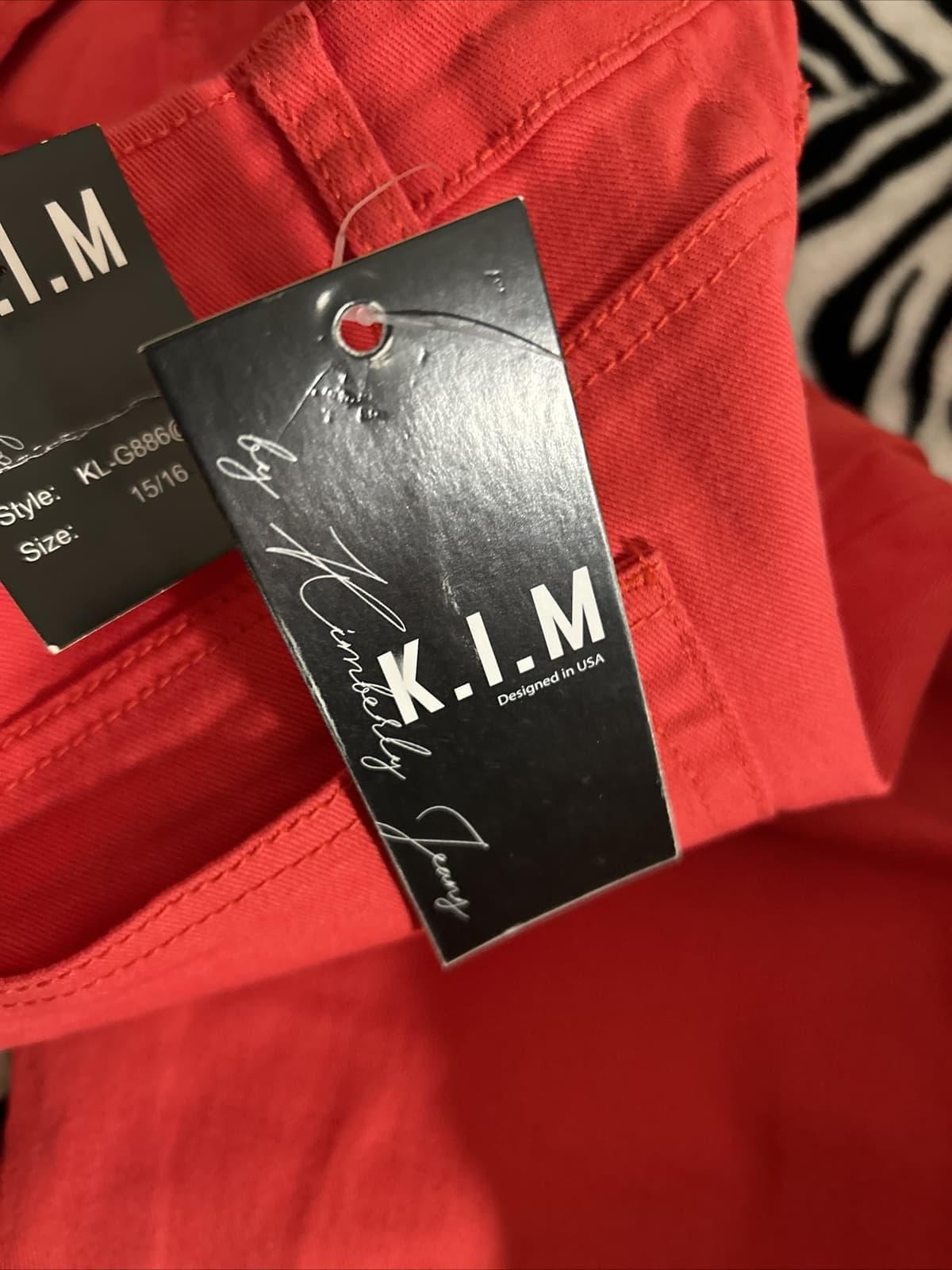 Women’s Red Stretch Jeans NWT K.I.M By Kimberly Jeans Size 15/16 - Thumbnail 4