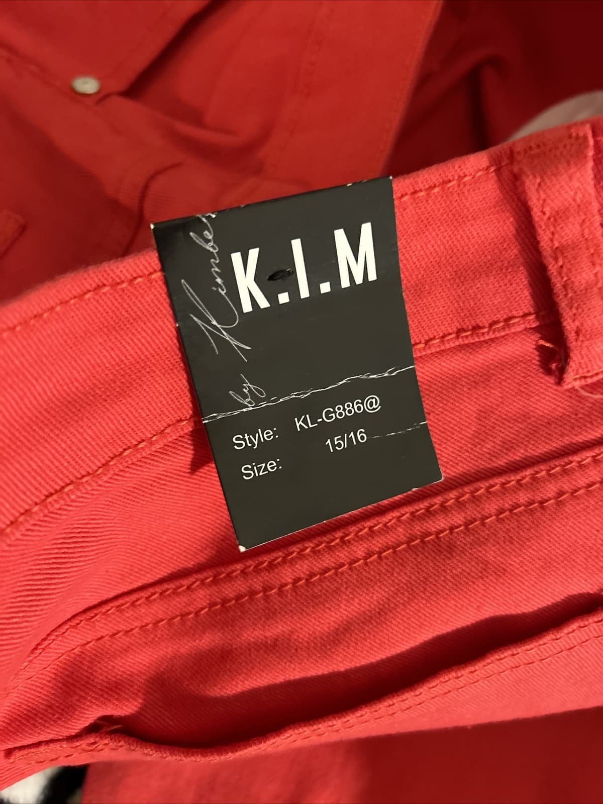Women’s Red Stretch Jeans NWT K.I.M By Kimberly Jeans Size 15/16 - Thumbnail 3