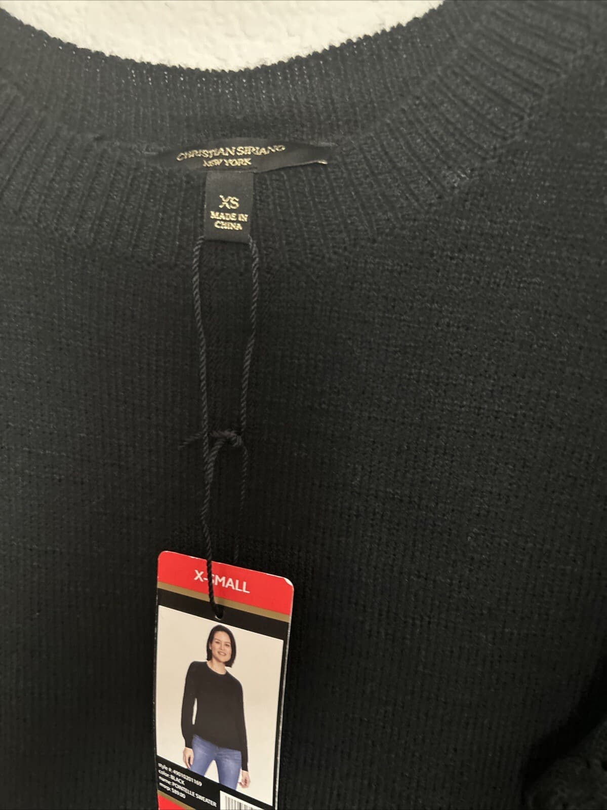 Christian Siriano New York Women's Long Sleeve Crewneck Pointelle Sweater Xs - Thumbnail 3