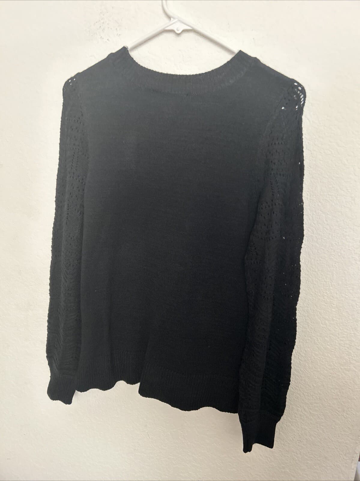 Christian Siriano New York Women's Long Sleeve Crewneck Pointelle Sweater Xs - Thumbnail 5