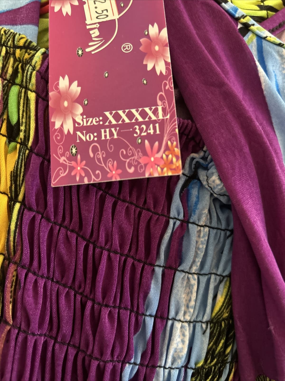 Women’s Purple Multi Color Summer Dress Long 3XLarge Nwt - Thumbnail 3