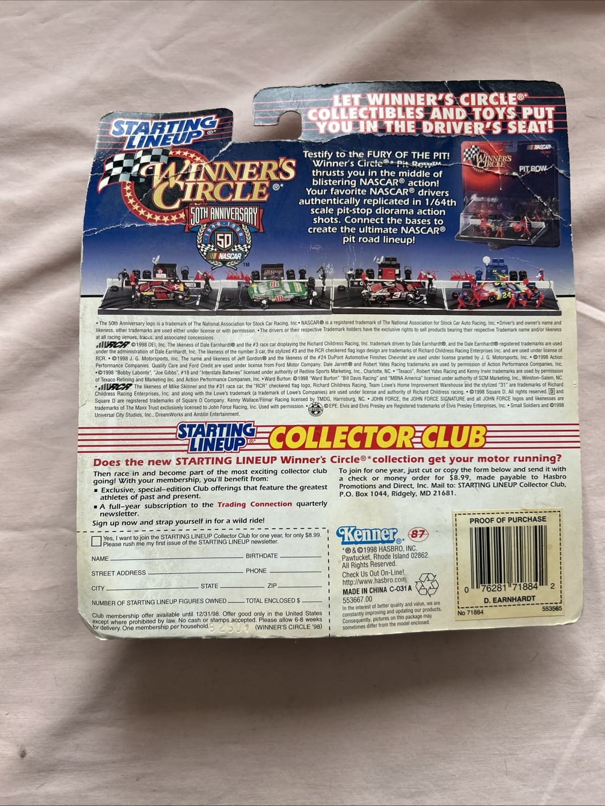 Winner's Circle Starting Lineup 1998 Dale Earnhardt Figure Series 1 Nascar - Thumbnail 2