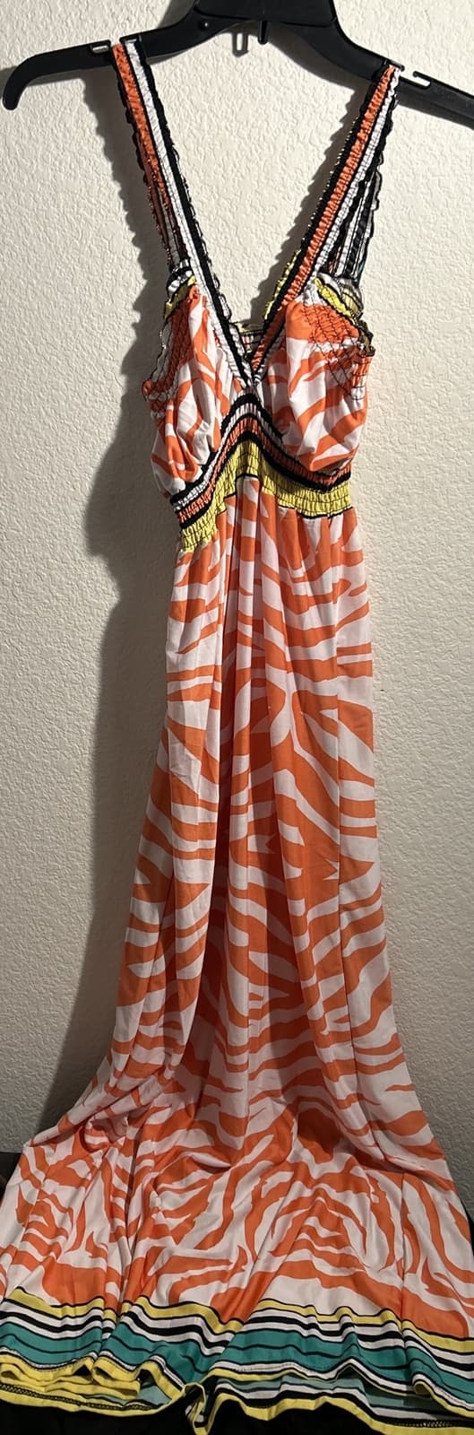 Women’s Ace Fashion Multi Color Summer Dress NWT Large Long