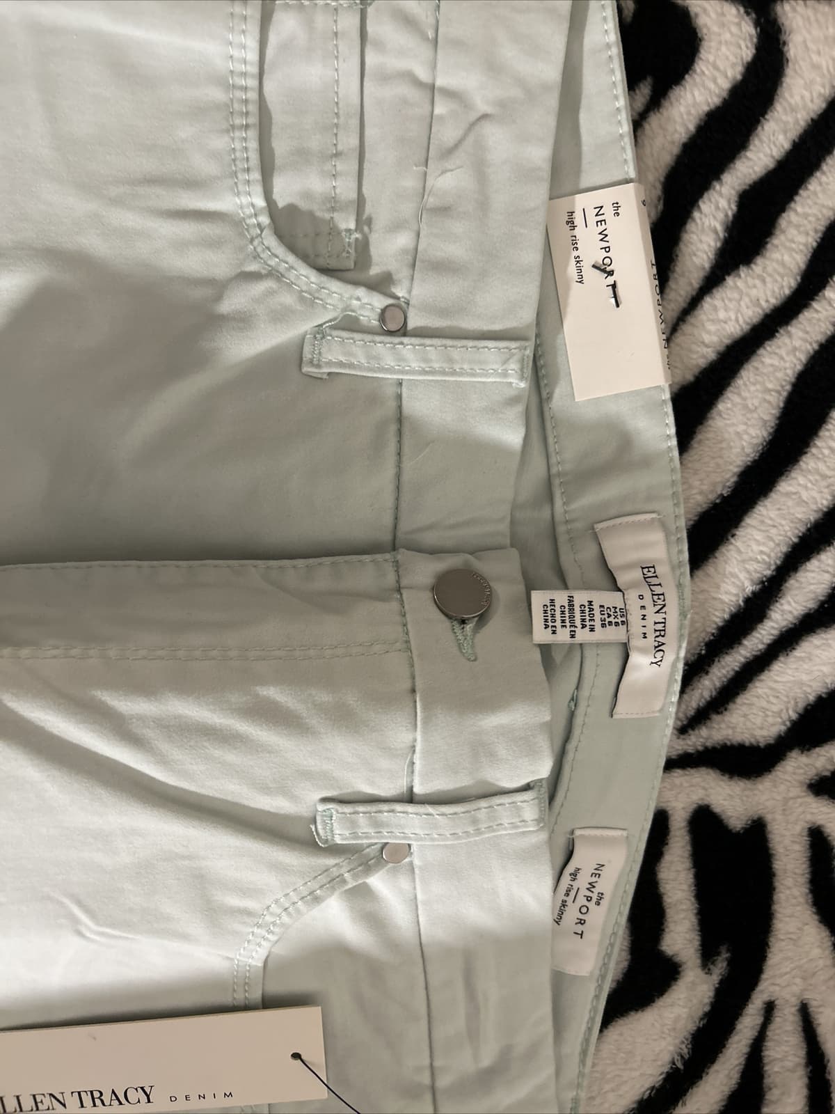 Womens ELLEN TRACY Refined Mid-rise Skinny Jeans Denim Pants Light Blue Size 6 - Thumbnail 2