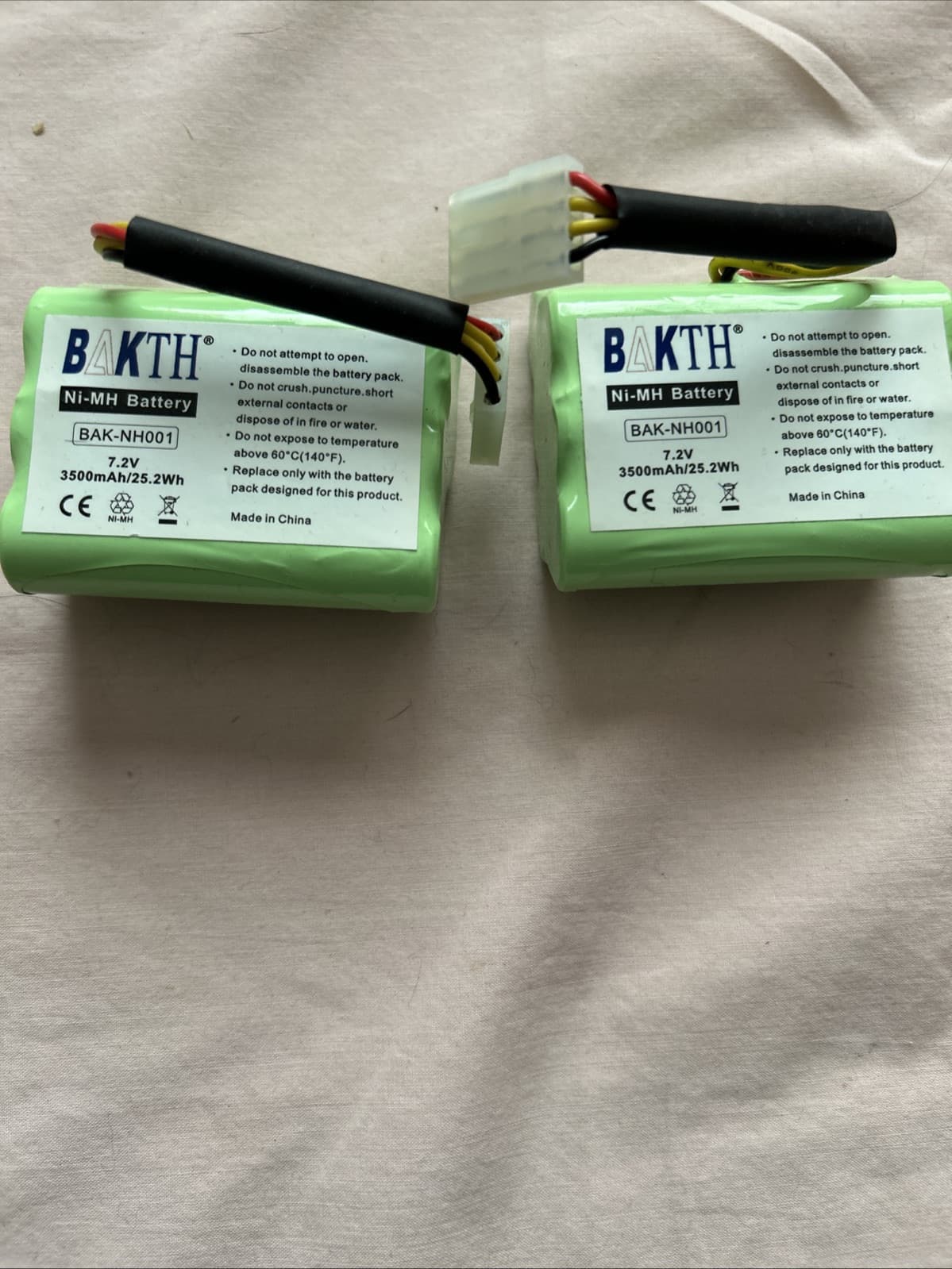 Lot Of 2 Bakth BAK-NH001 Ni-Mh Battery 7.2V 4000mah 3500mah/25.2wh - Thumbnail 4