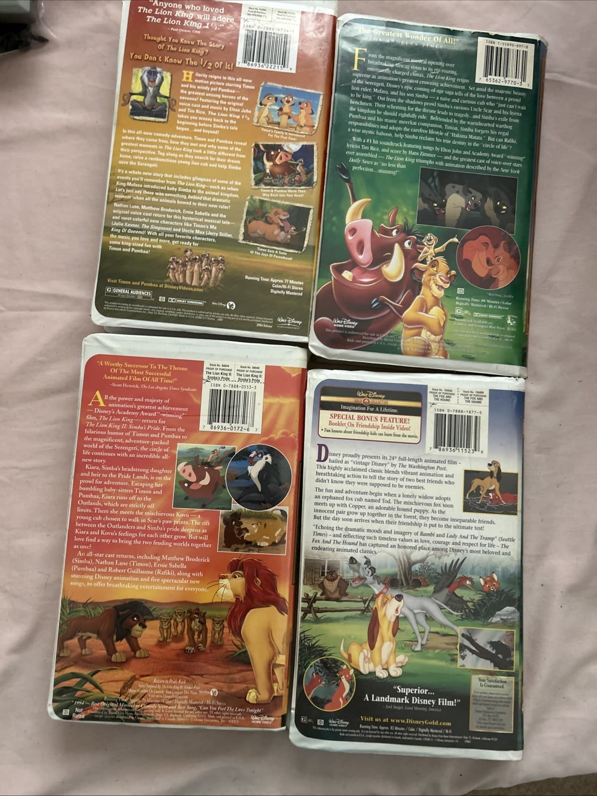 Lot Of 4 Walt Disney VHS - Thumbnail 2
