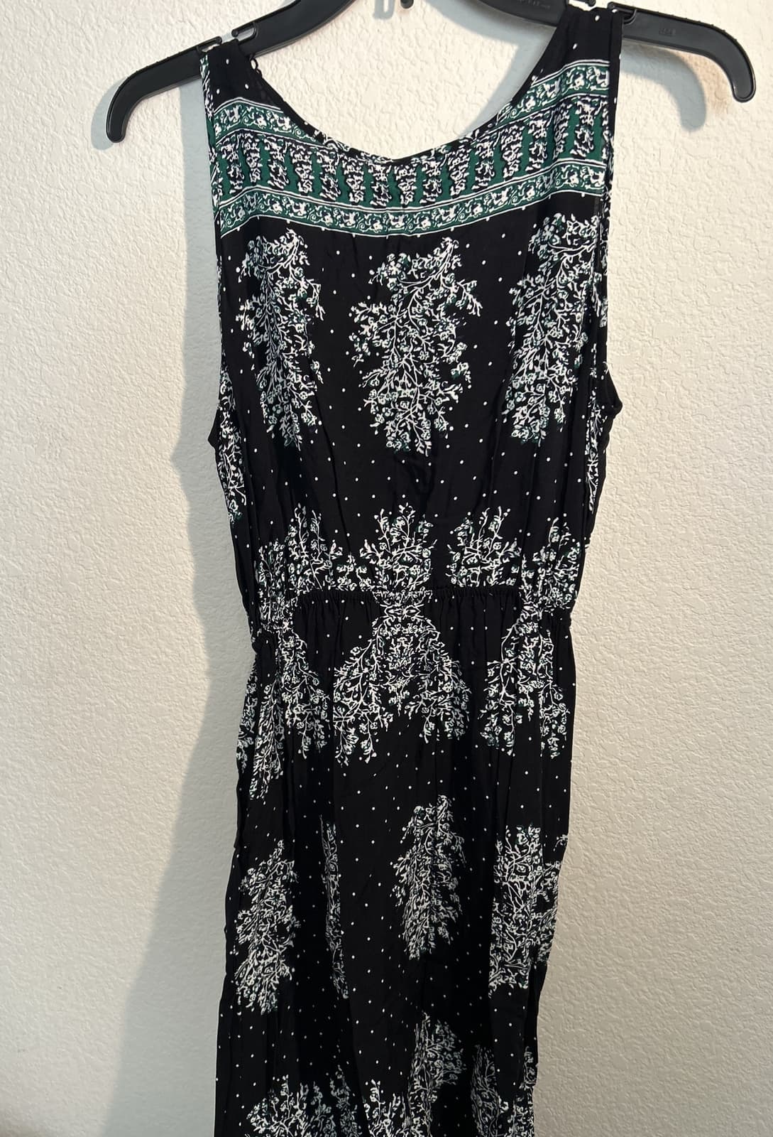 Women’s Global Fashion Black And Green Summer Dress NWT L - Thumbnail 3
