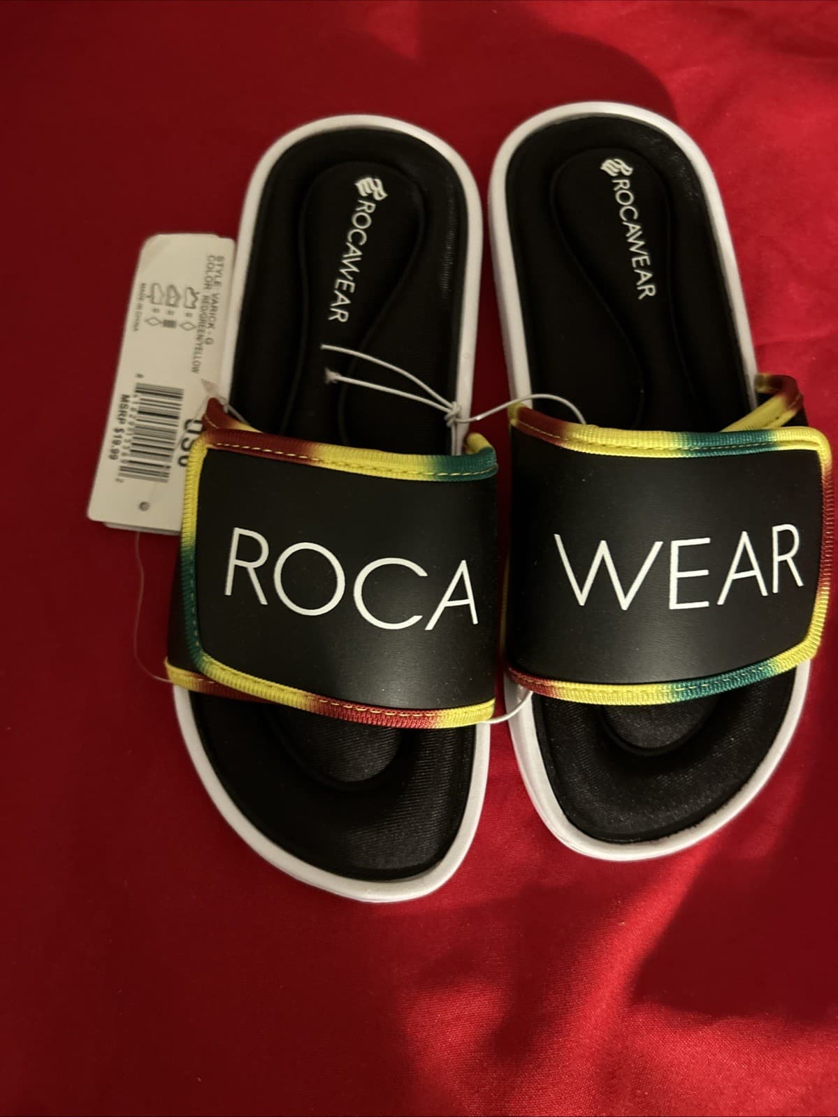 NEW ROCAWEAR REGGAE JAMICA COLOR SLIDE SLIDES SANDALS KIDS YOUTH US SIZE 6 - Thumbnail 2