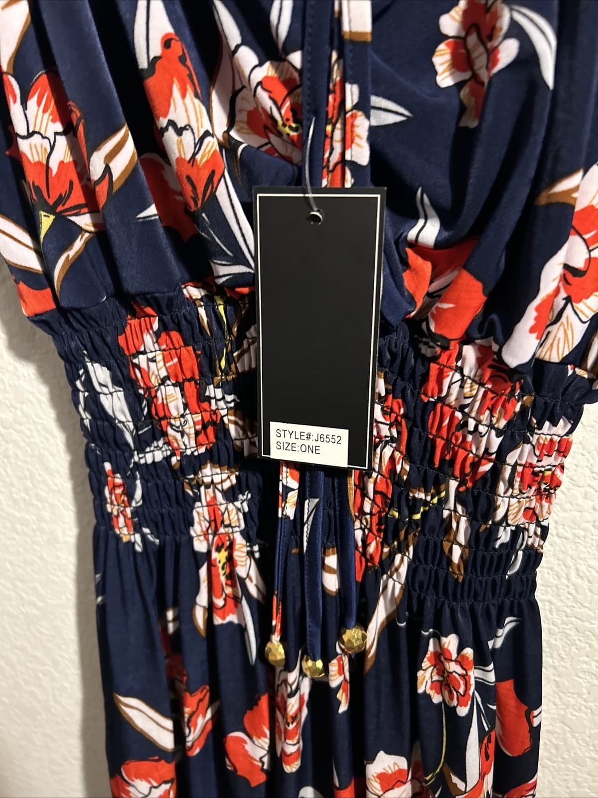 Women’s Blue Multicolored Summer Dress NWT One Size Fits Most - Thumbnail 2