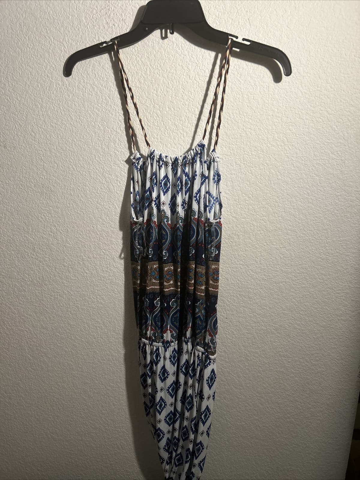 Women’s Hots Wings One Piece Pants Blue Multi Color With Pockets Large Nwt - Thumbnail 2