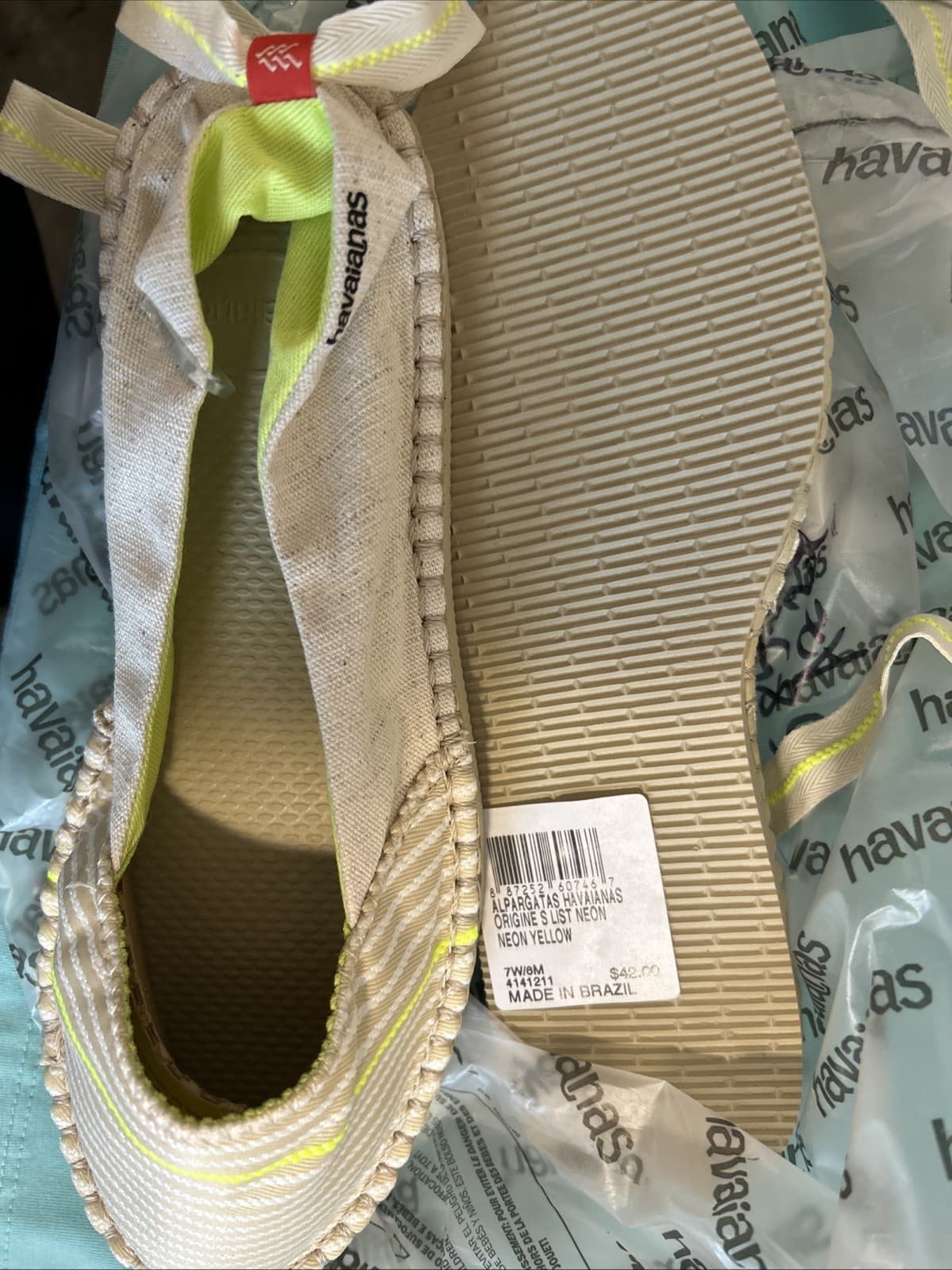 Havaianas Alpargatas (Espadrilles) Beige And Neon 7W/6M Unisex - Thumbnail 3