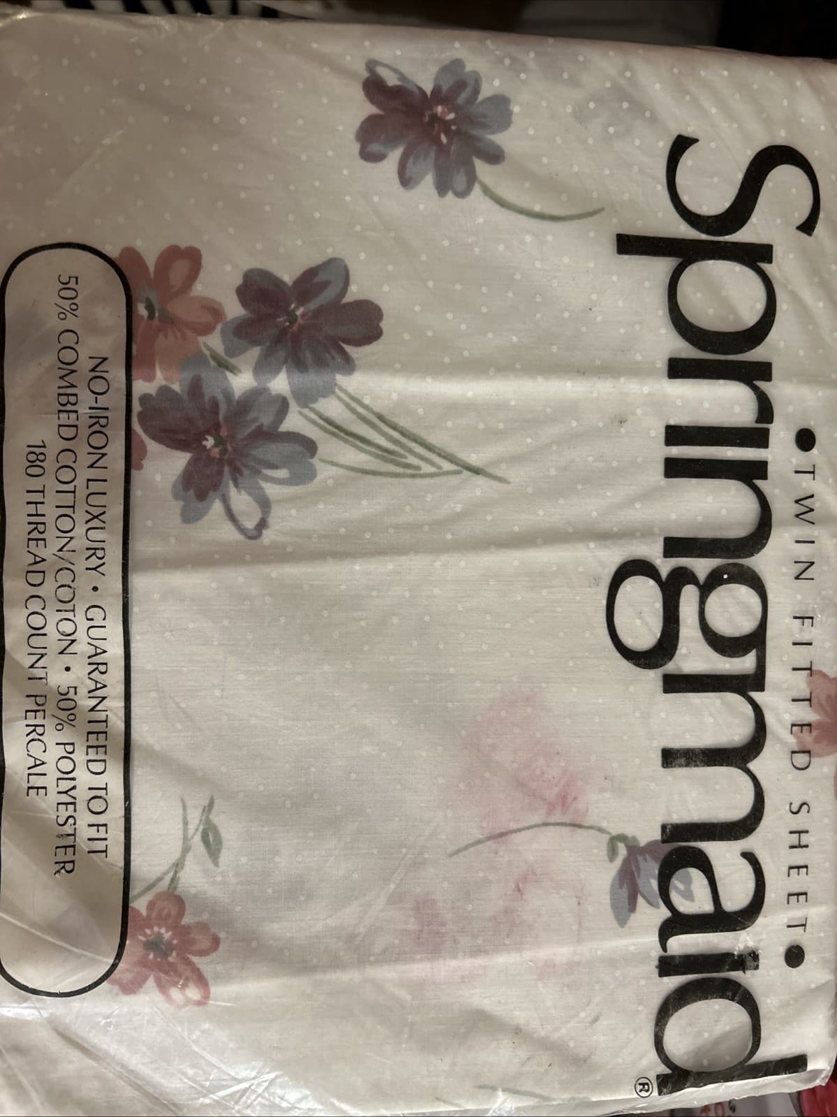 Vintage Springmaid Twin Sheets Fitted And Flat New Amanda GDN Rose - Thumbnail 4