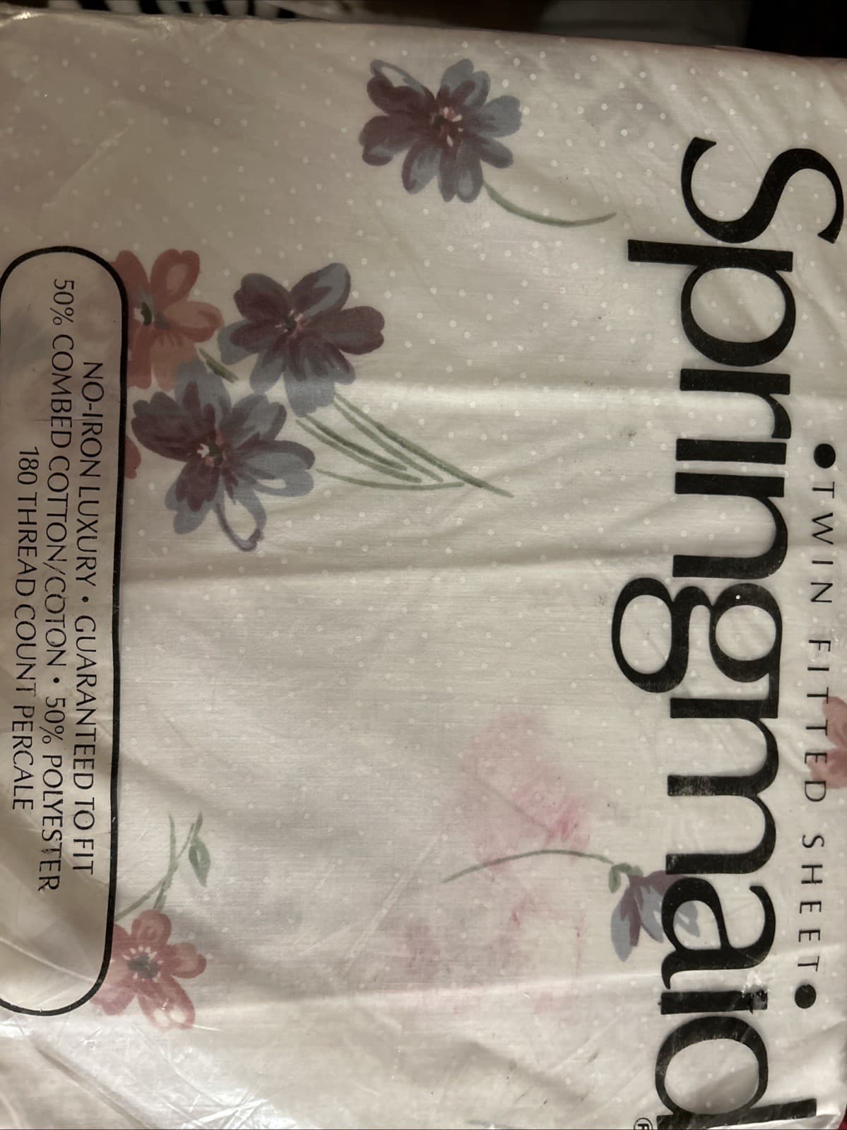 Vintage Springmaid Twin Sheets Fitted And Flat New Amanda GDN Rose - Thumbnail 3