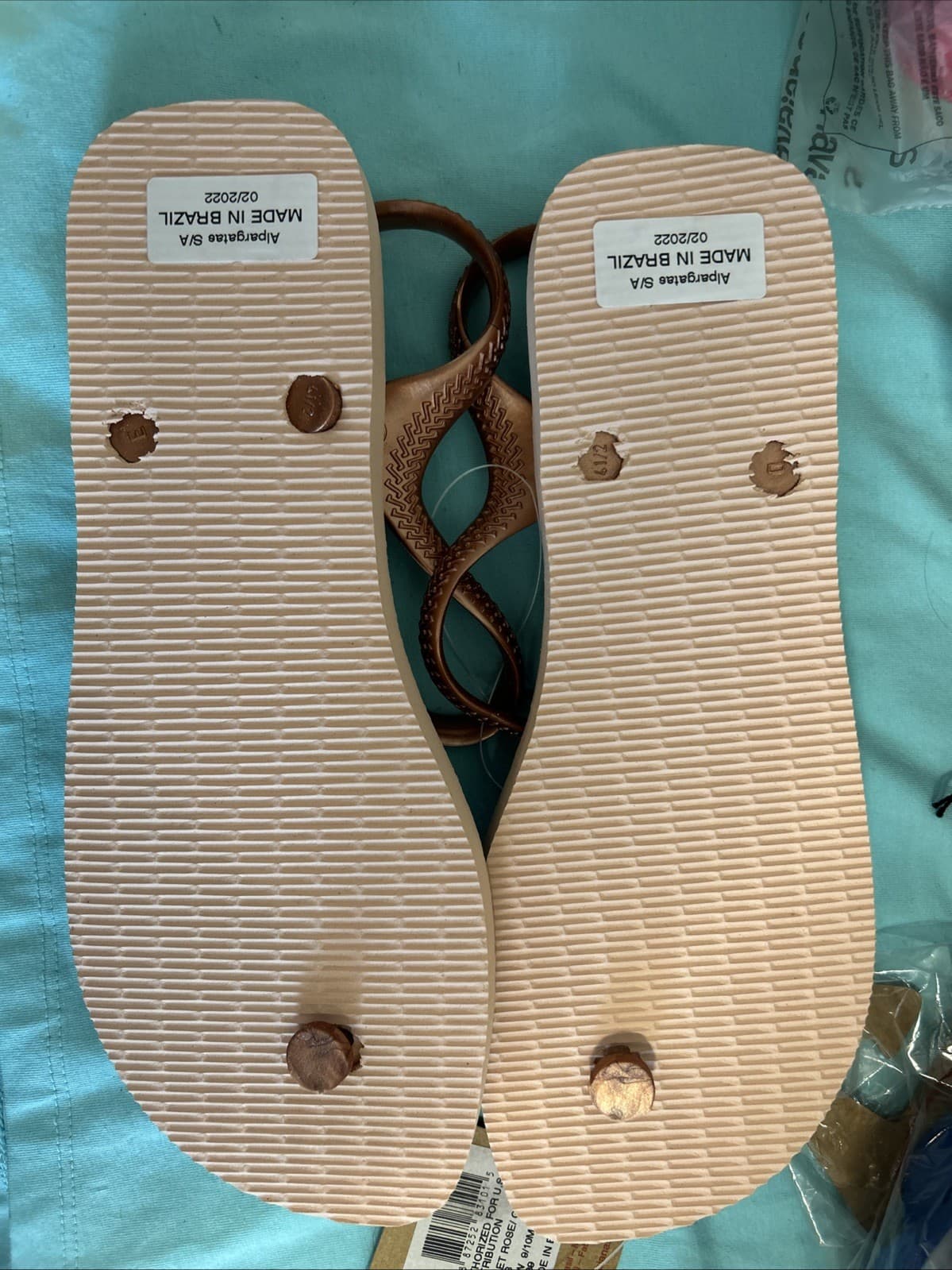 Womens 11-12 / 9/10 Men’s 41-42 HAVAIANAS Flip Flops Sandals Ballet Rose Golden - Thumbnail 4