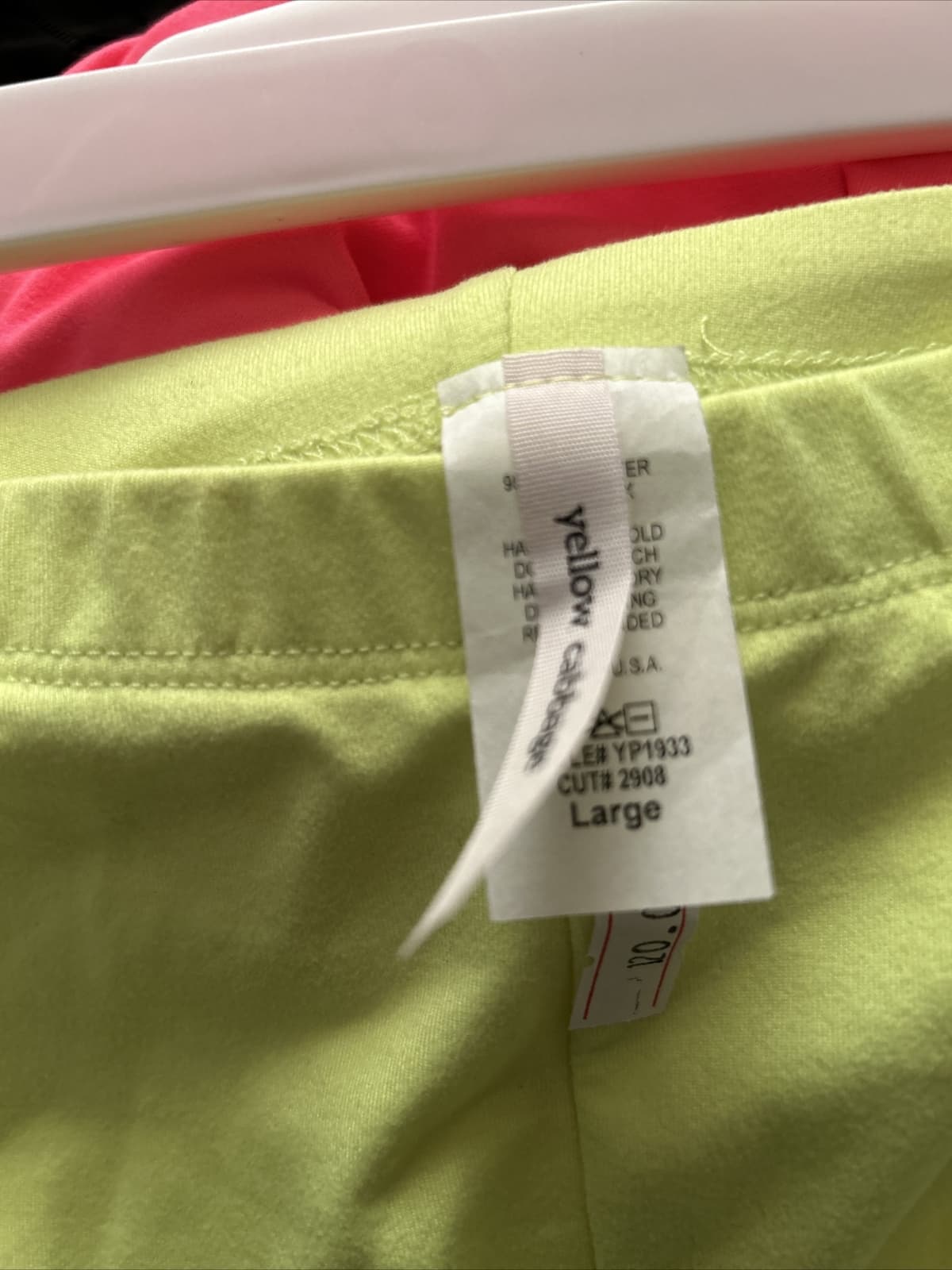 Women’s Stretch Leggings NWOT Large Pink And Fluorescent Green Lot Of 2 - Thumbnail 7