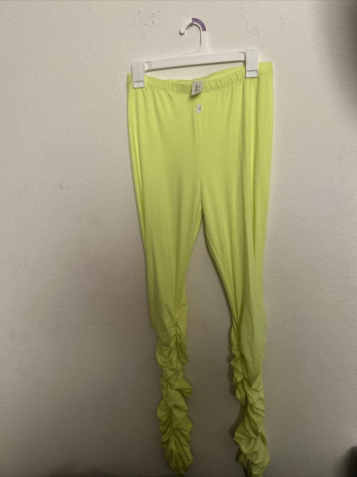 Women’s Stretch Leggings NWOT Large Pink And Fluorescent Green Lot Of 2 - Thumbnail 5