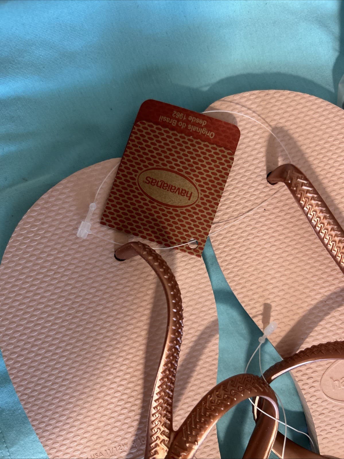 Womens 11-12 / 9/10 Men’s 41-42 HAVAIANAS Flip Flops Sandals Ballet Rose Golden - Thumbnail 3