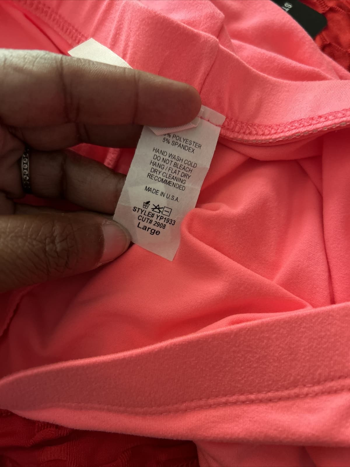 Women’s Stretch Leggings NWOT Large Pink And Fluorescent Green Lot Of 2 - Thumbnail 4