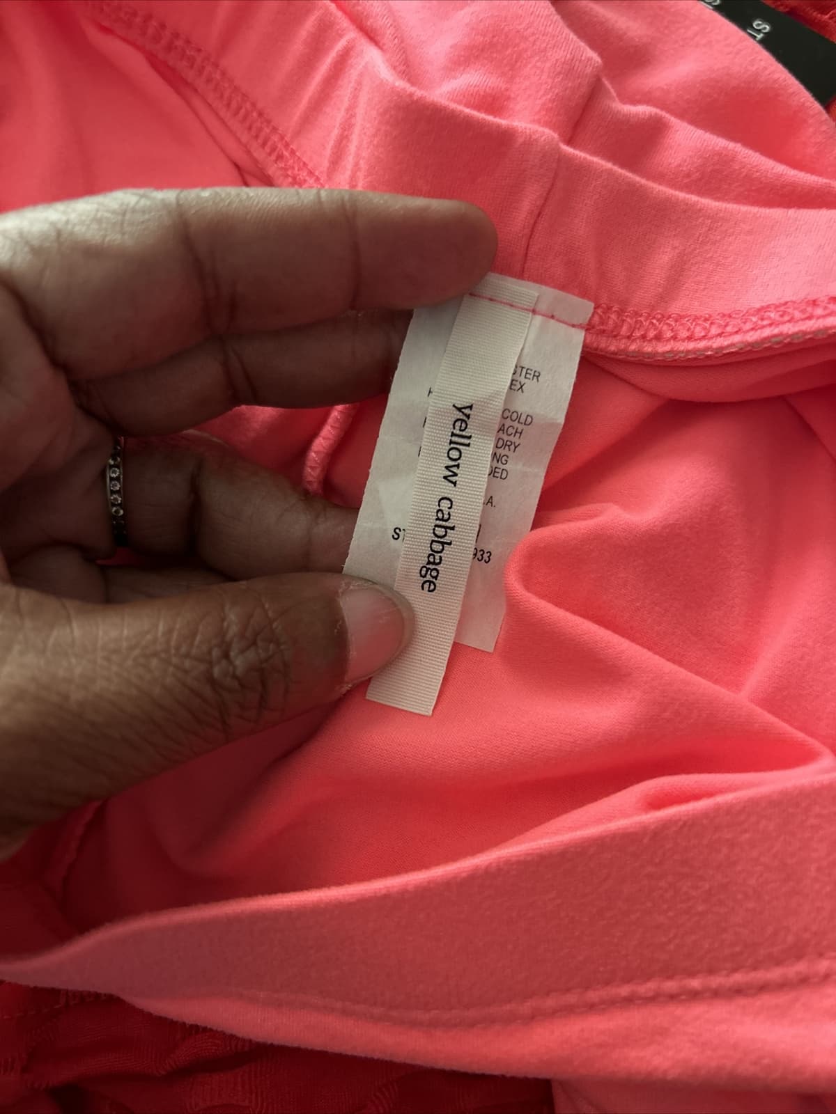 Women’s Stretch Leggings NWOT Large Pink And Fluorescent Green Lot Of 2 - Thumbnail 3