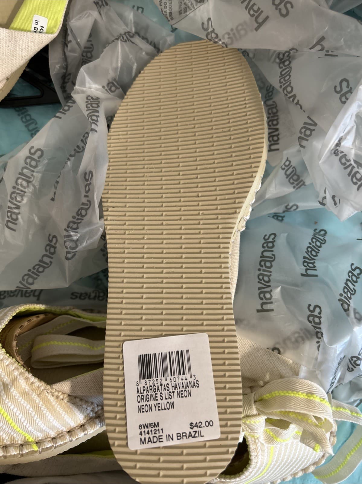 Havaianas Alpargatas (Espadrilles) Beige And Neon 6W/5M Unisex - Thumbnail 3