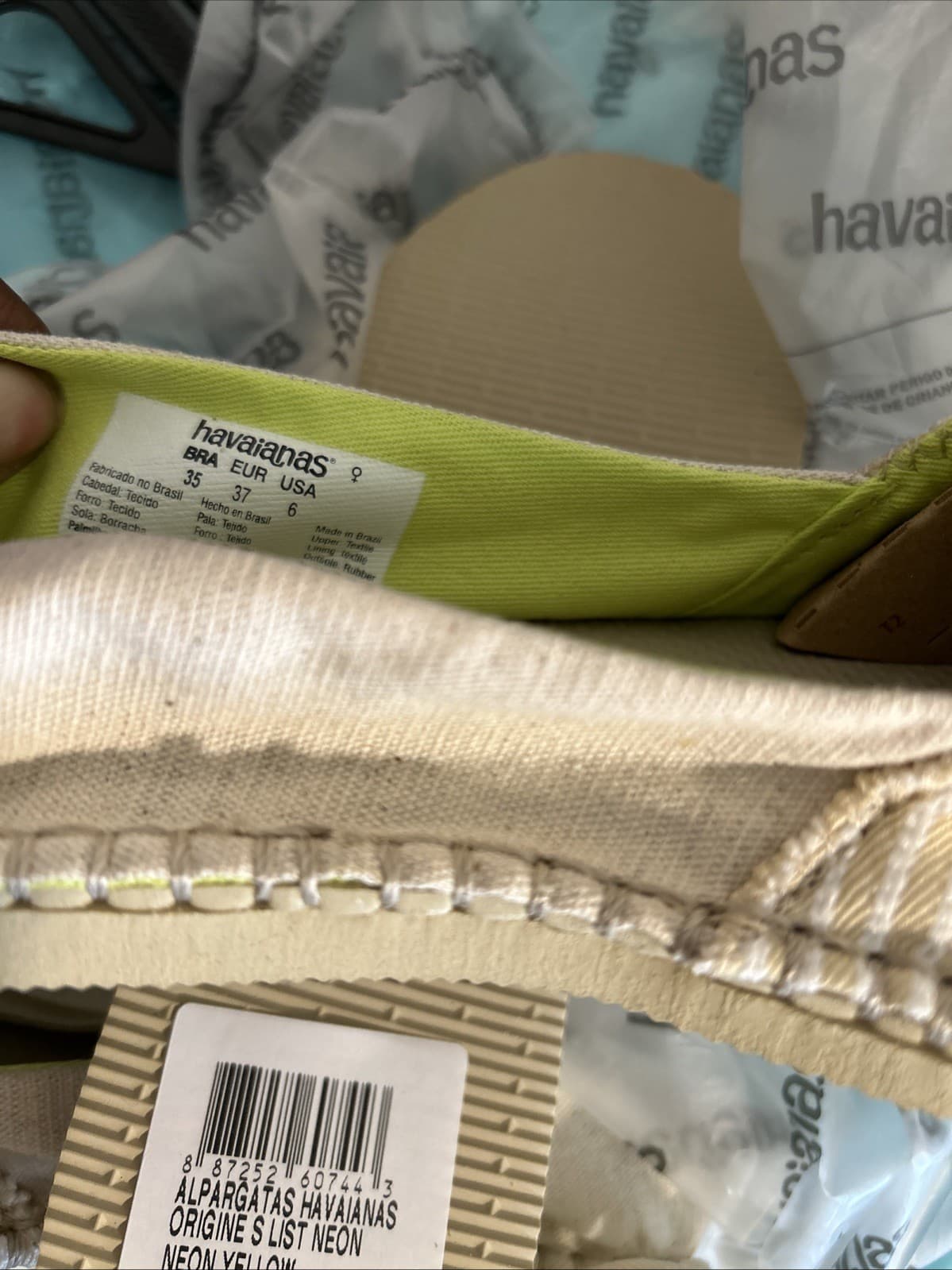 Havaianas Alpargatas (Espadrilles) Beige And Neon 6W/5M Unisex - Thumbnail 4