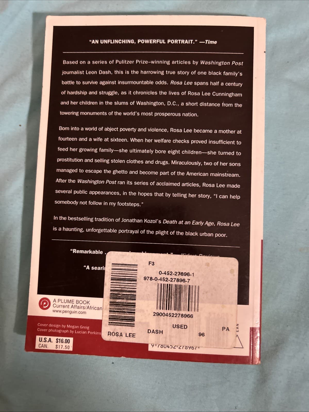 Rosa Lee : A Mother and Her Family in Urban America by Leon Dash (1997, Uk-B... - Thumbnail 2