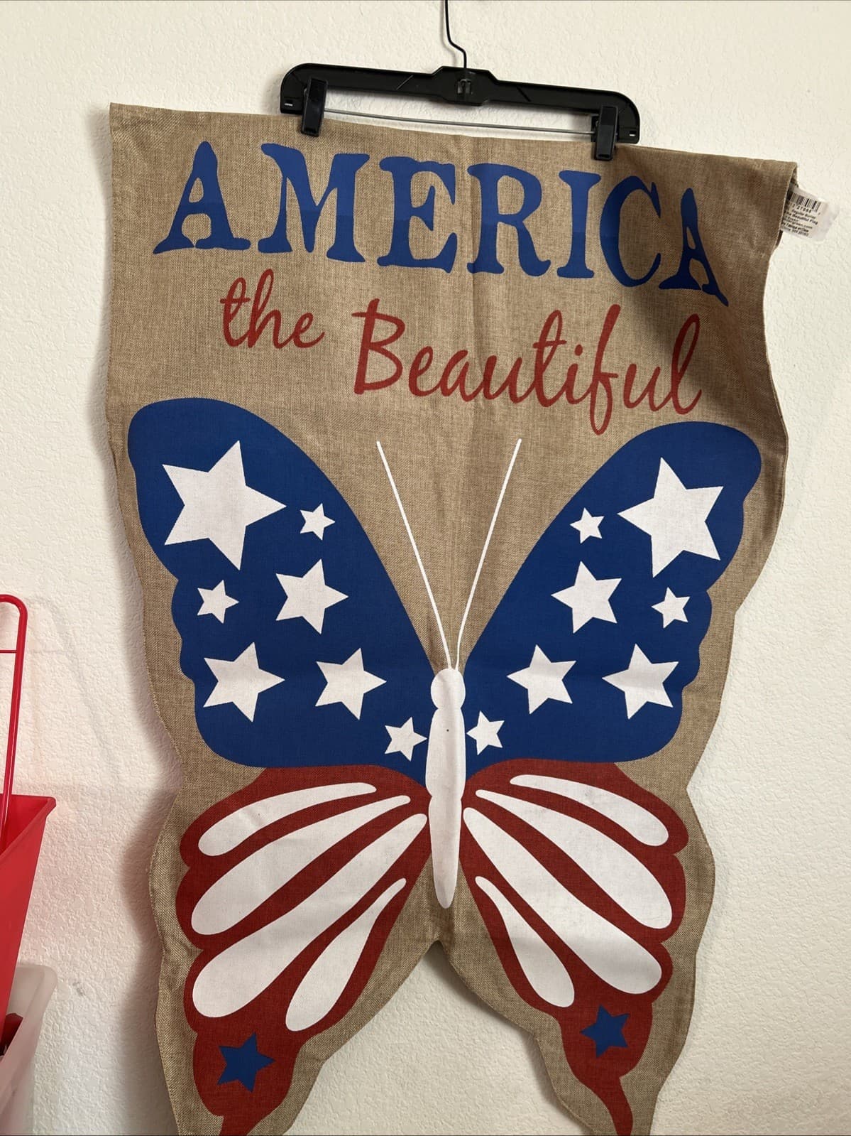 House Flag America The Beautiful 28x43 July 4th Star Flag Regular Burlap - Thumbnail 3