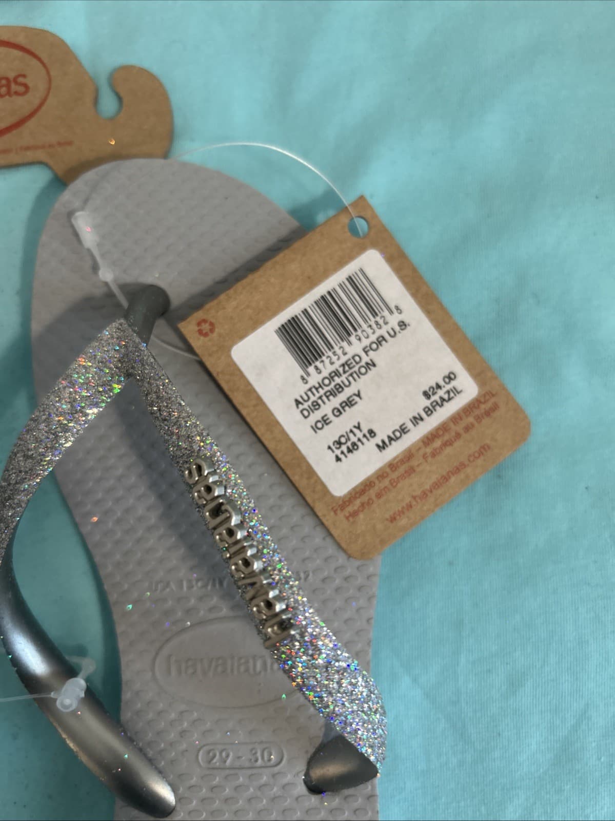 Havaianas 13C/1Y Ice Gray NWT Kids Flip Flops - Thumbnail 2