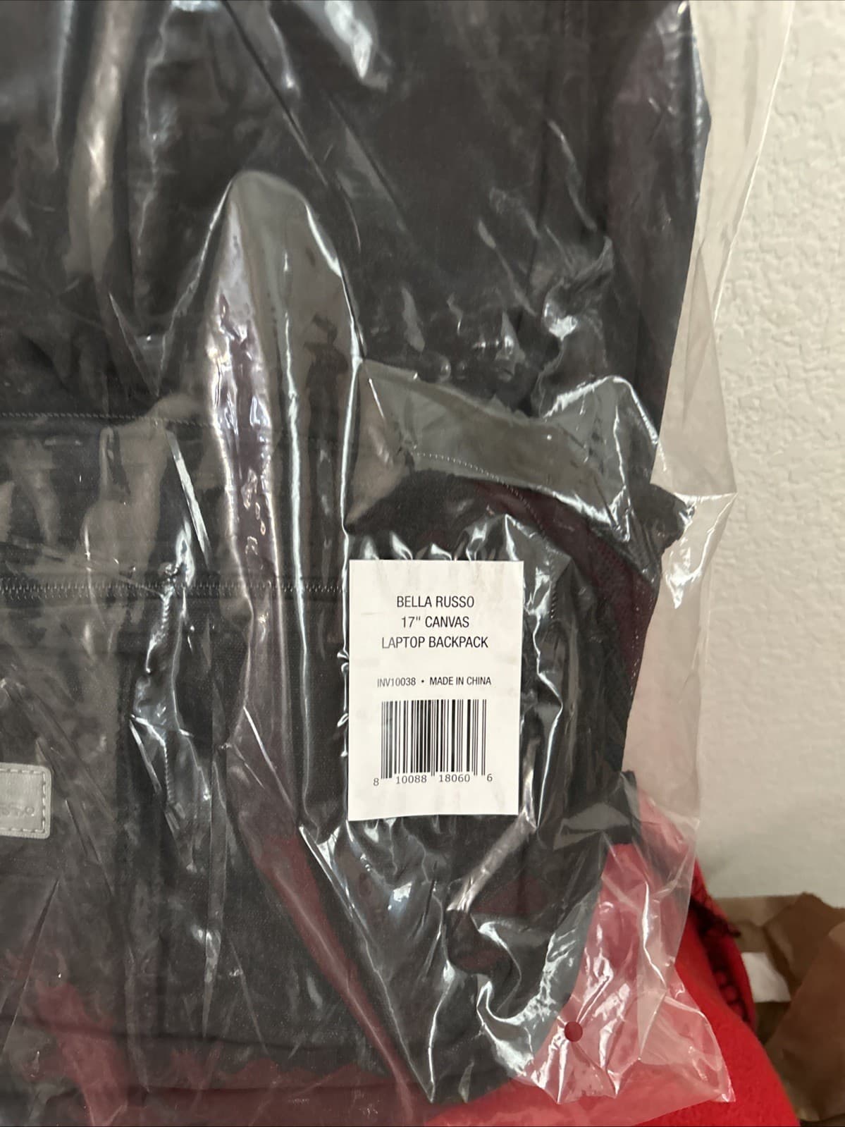 Bella Russo 17" Black Canvas Laptop Backpack - Comfort Straps - Brand New - Thumbnail 2