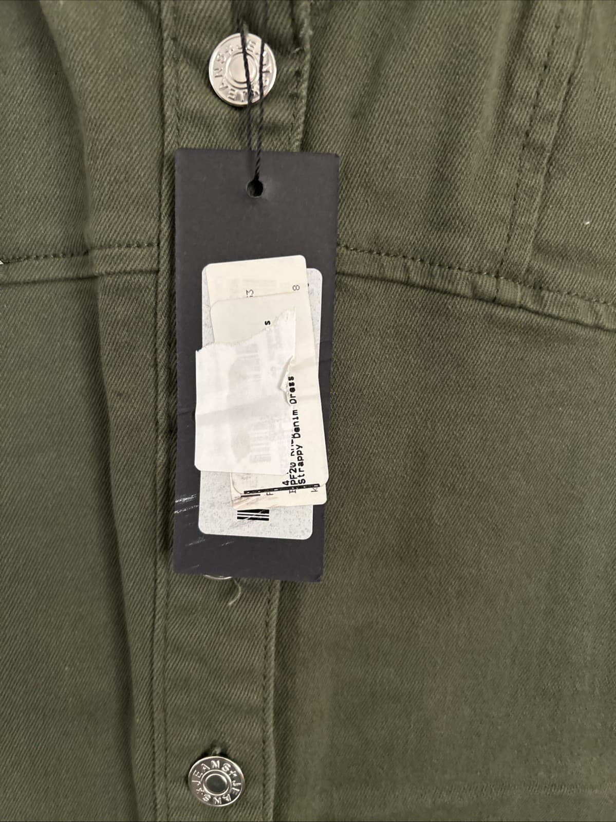 Women’s Green Denim Dress Size 4 NWT Strapless - Thumbnail 2