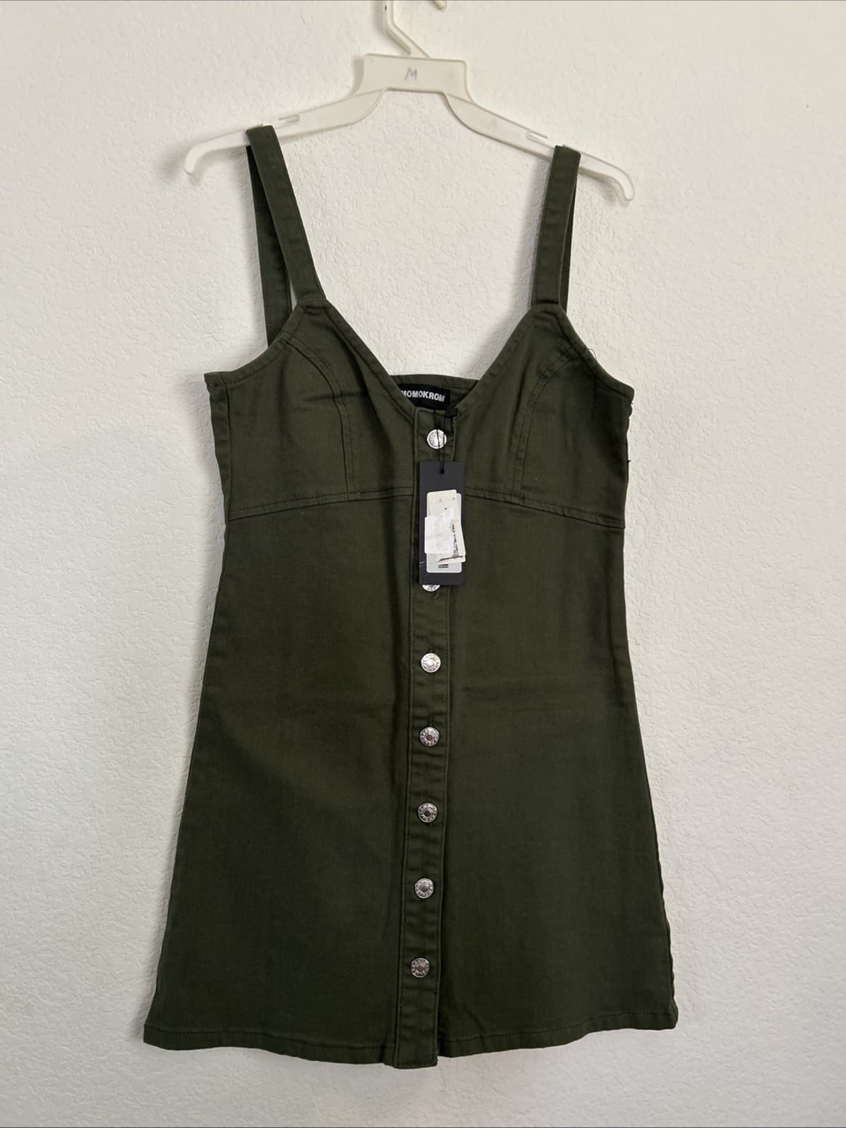 Women’s Green Denim Dress Size 4 NWT Strapless
