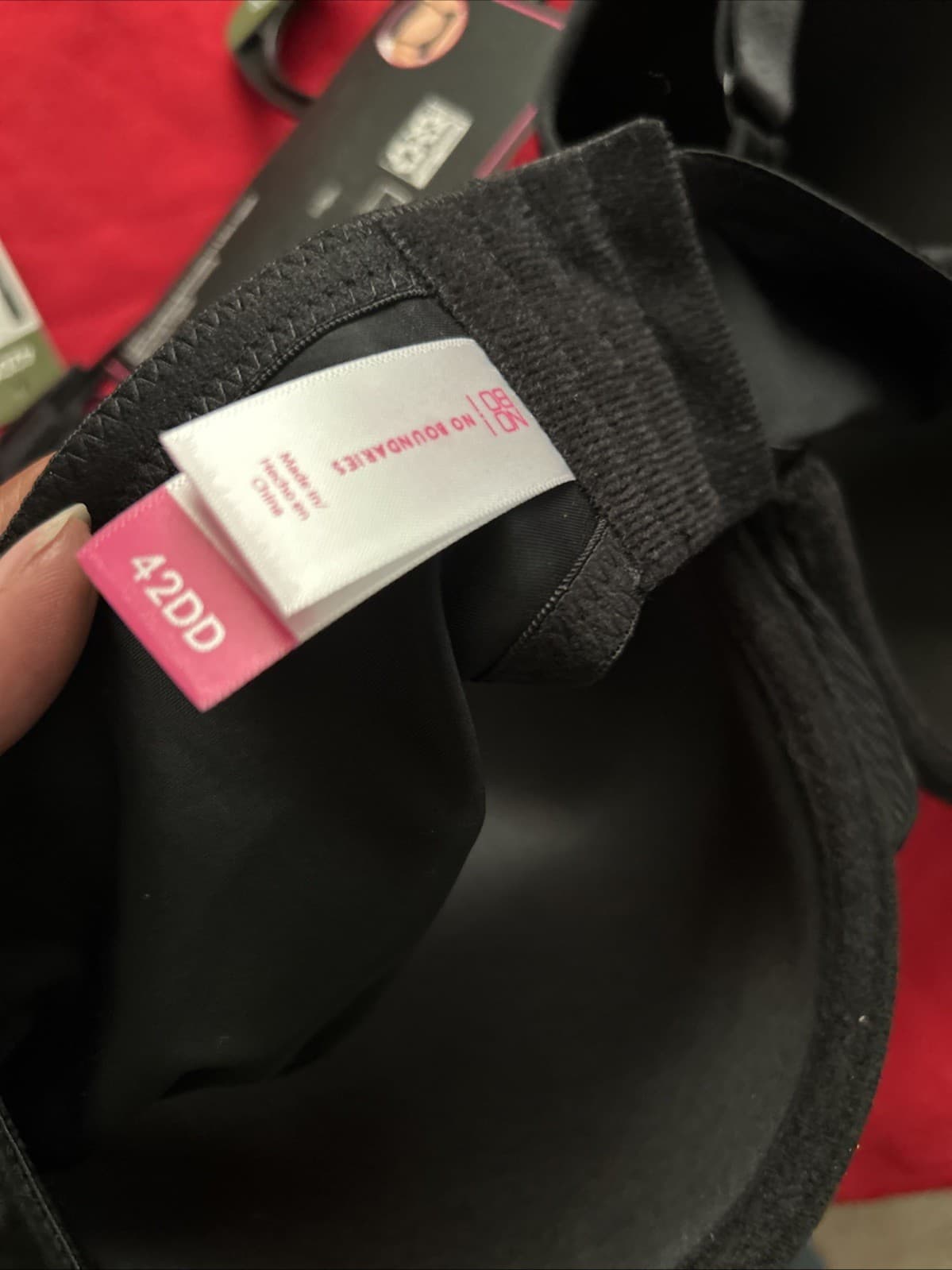Women’s 42DD Tshirts Adjustable Straps Supportive Fit Black NWT NOBO - Thumbnail 4