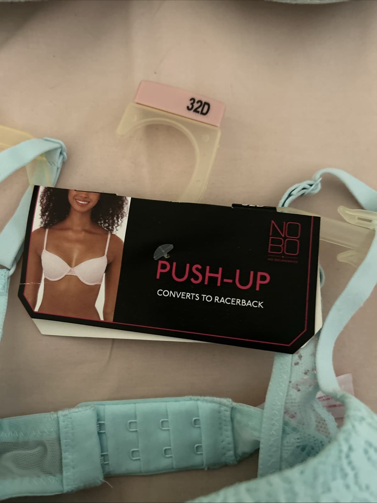 Lot Of 2 Push Up Bras Convert To Racerback NWT 32D Light Blue - Thumbnail 2