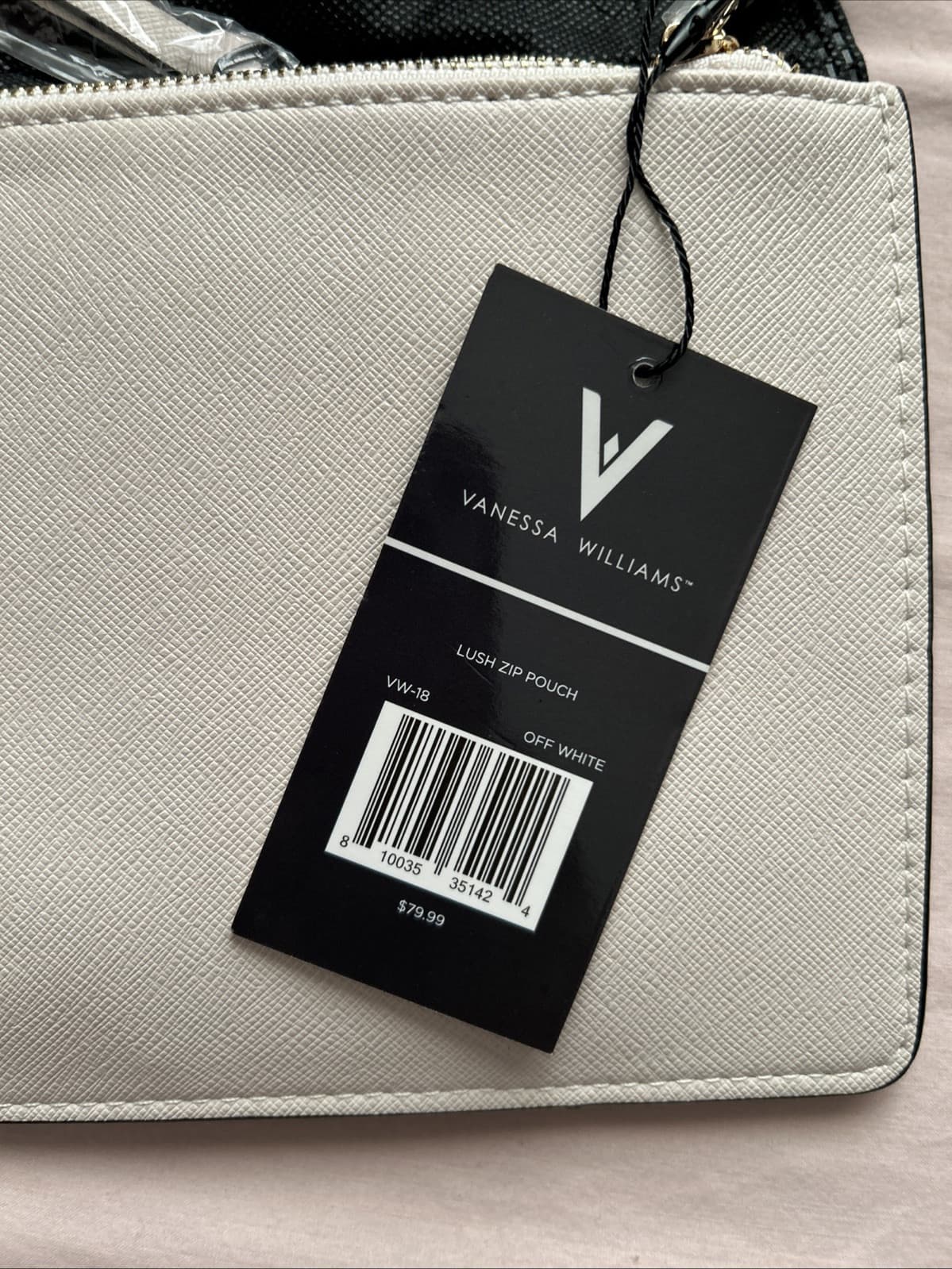 Vanessa Williams The Lush Collection Off White Zip Pouch with Dust Bag NWT - Thumbnail 4
