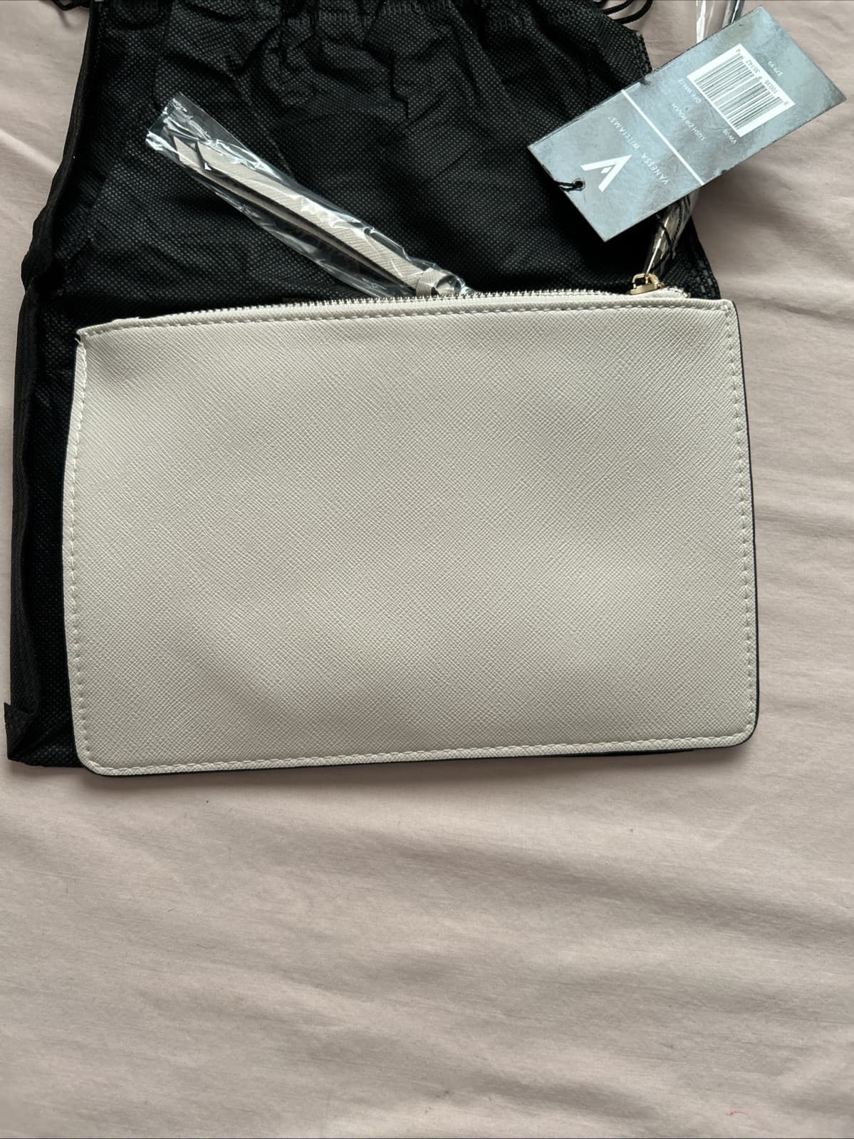Vanessa Williams The Lush Collection Off White Zip Pouch with Dust Bag NWT - Thumbnail 2