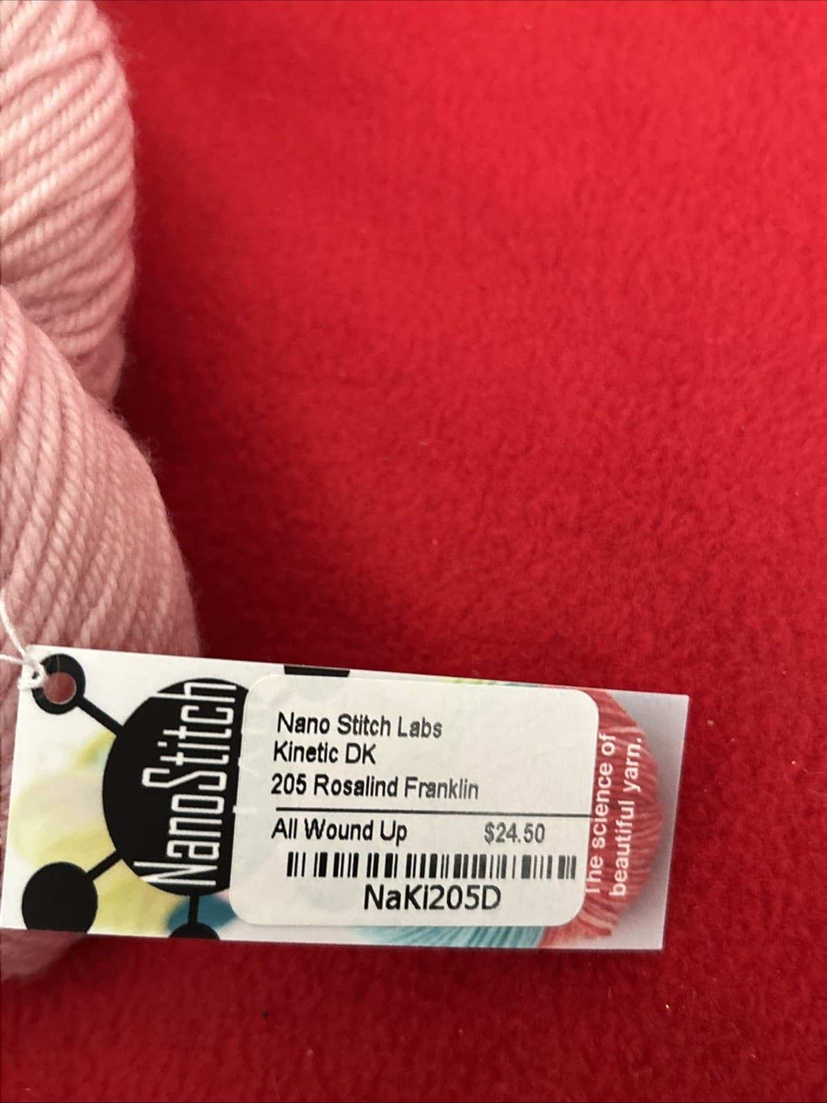 Nano Stitch Labs Yarn NWT Naki205D 100% Superwash Merino Wool 231 Yards Pink - Thumbnail 2