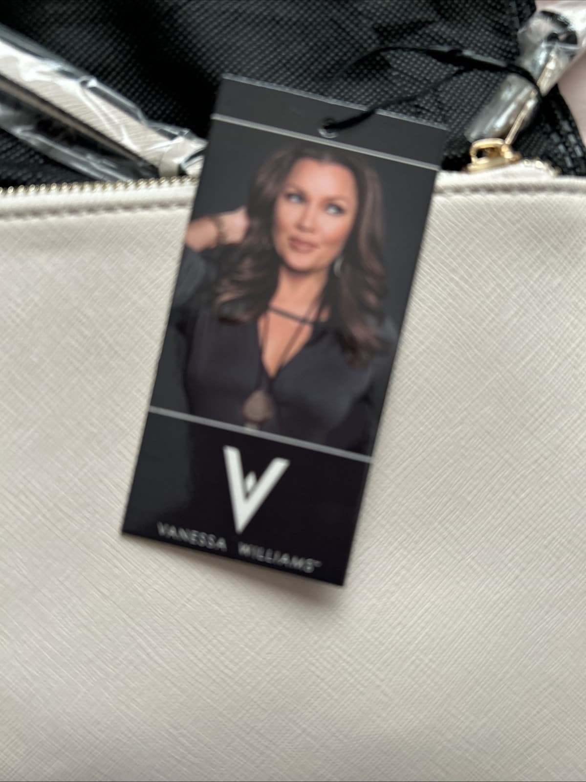 Vanessa Williams The Lush Collection Off White Zip Pouch with Dust Bag NWT - Thumbnail 3