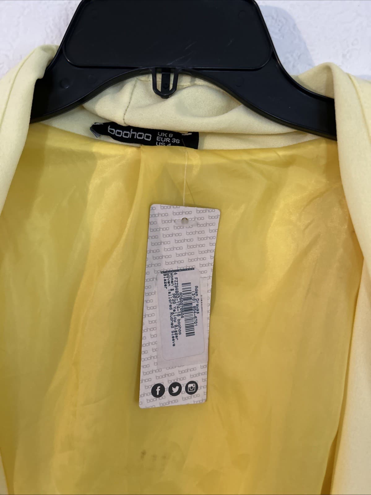 Women’s Yellow Boohoo Blazer Size 8 NWT - Thumbnail 2