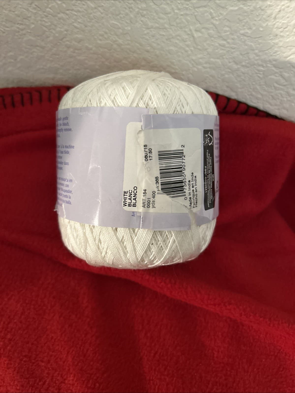 Aunt Lydia’s Crochet Thread Classic 10 White New - Thumbnail 3