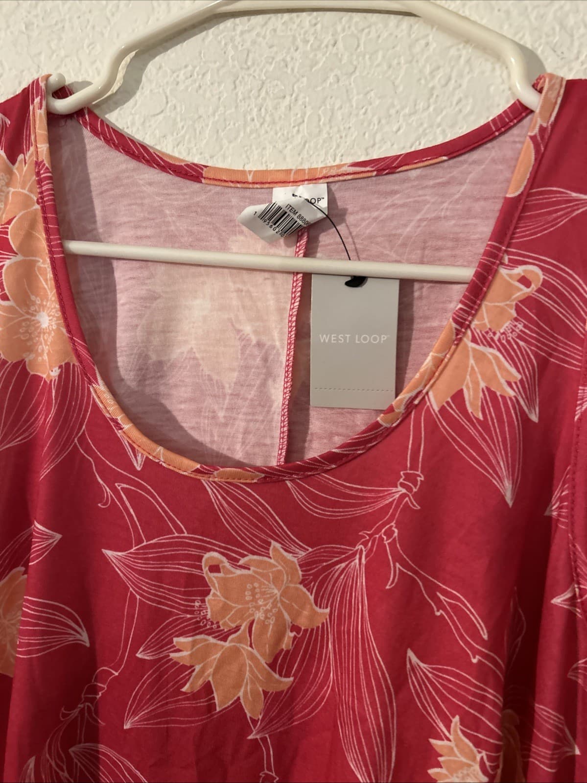 West Loop Tank Dress Women's Medium Pink Floral Print Polyester Blend - Thumbnail 2