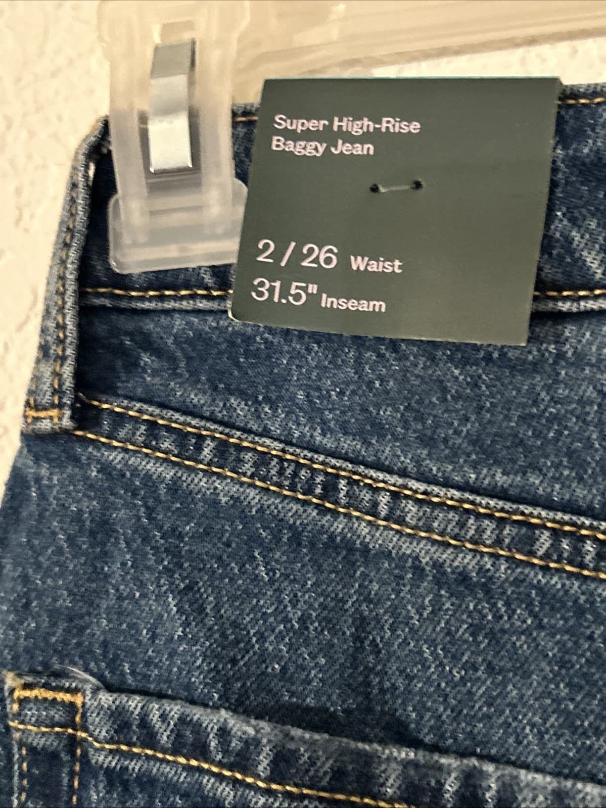 Women's Super-High Rise Distressed Baggy Jeans Wild Fable Medium Blue SZ 2 New - Thumbnail 4