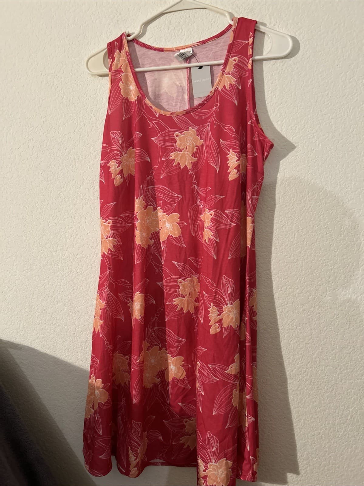 West Loop Tank Dress Women's Medium Pink Floral Print Polyester Blend