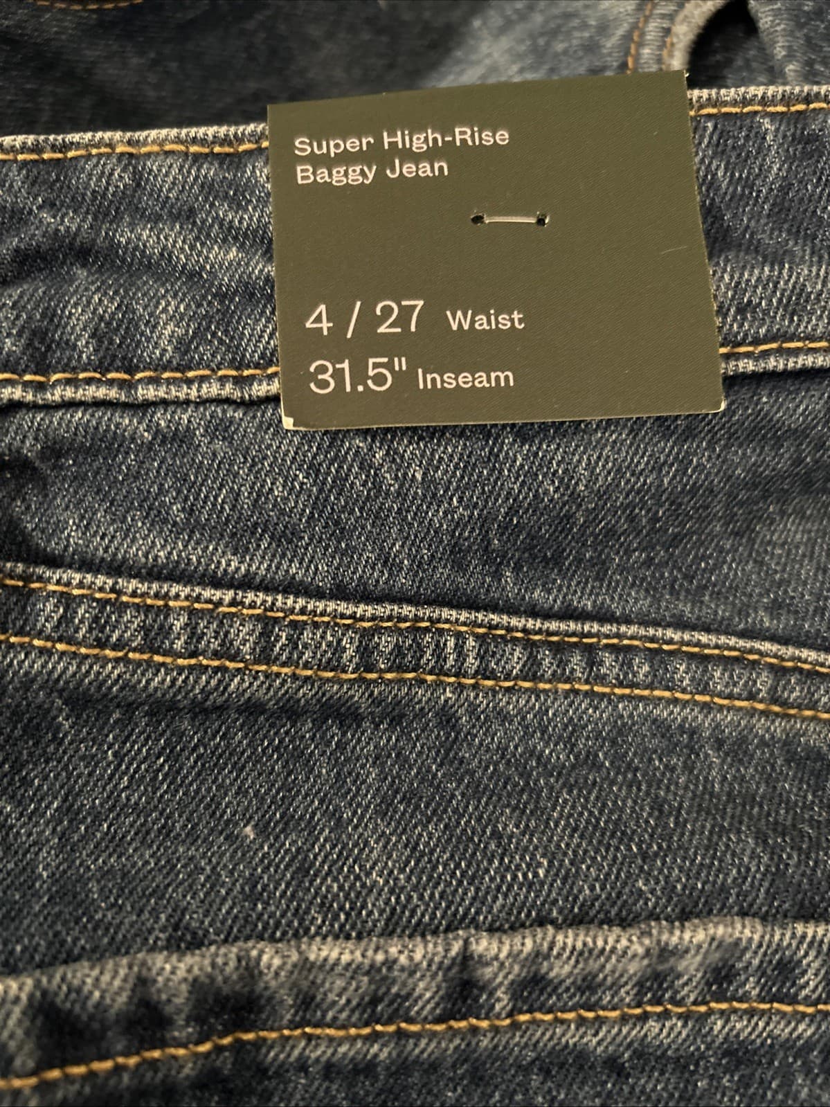 Women's Super-High Rise Distressed Baggy Jeans Wild Fable Medium Blue SZ 4 New - Thumbnail 3