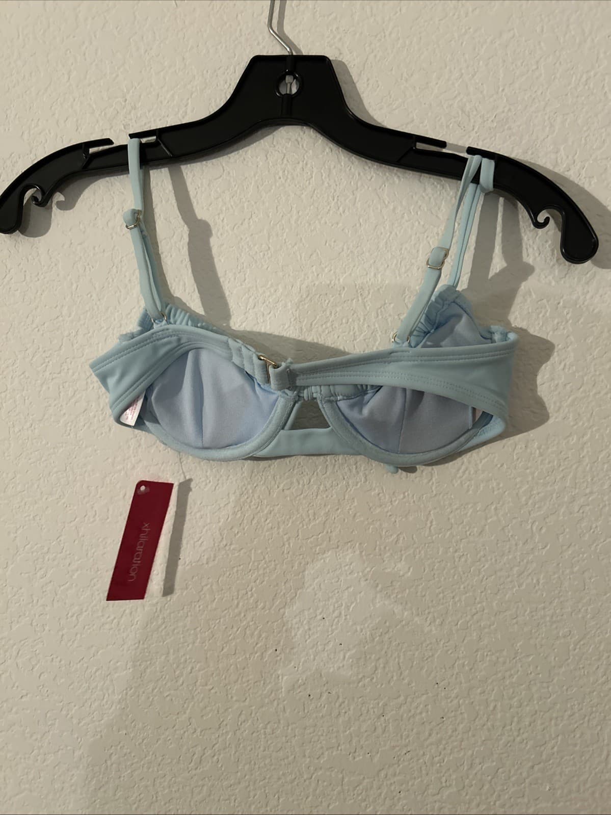 Juniors Shirred Underwire Bikini Top Xhilaration Blue Size XS (00) - Thumbnail 3