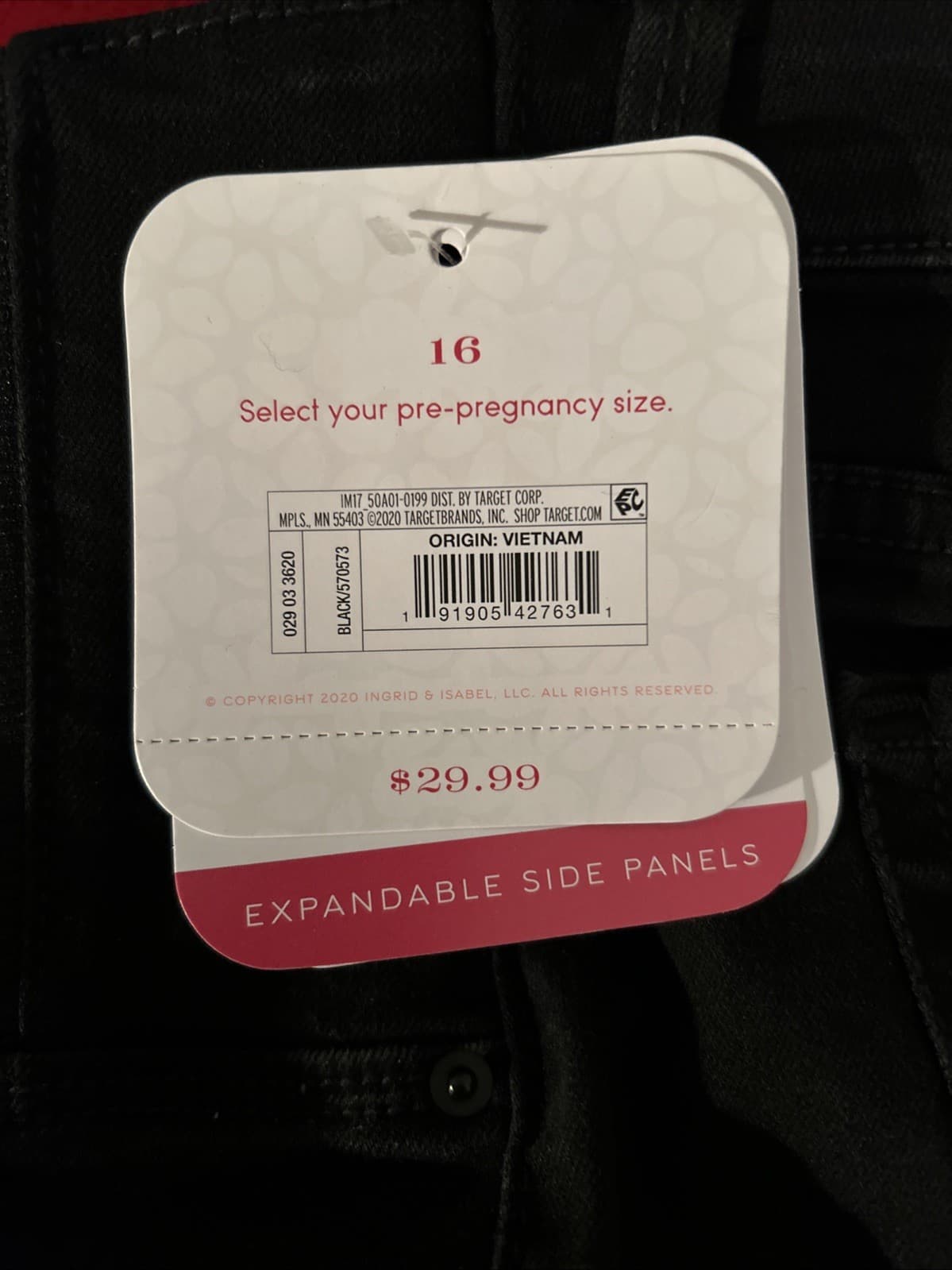 Isabel Maternity By Ingrid & Isabel Skinny Black Size 16 Expandable Side Panels - Thumbnail 5