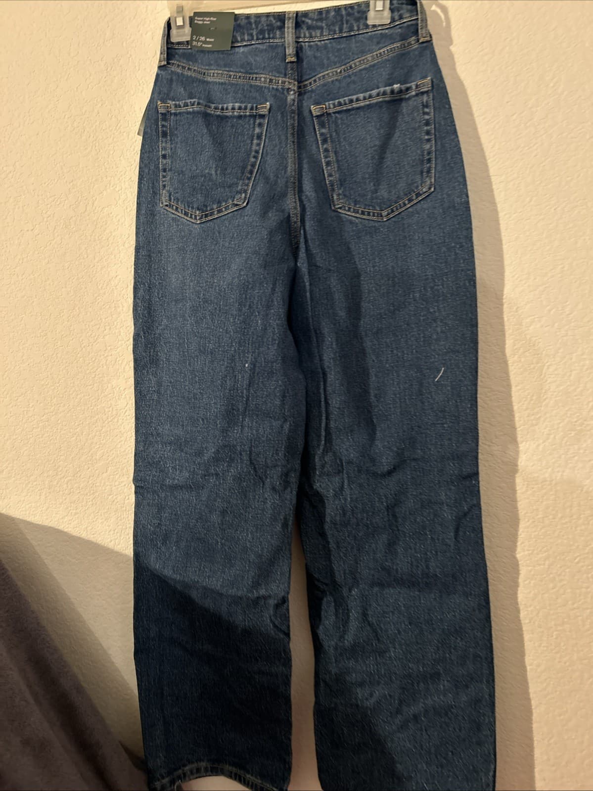 Women's Super-High Rise Distressed Baggy Jeans Wild Fable Medium Blue SZ 4 New - Thumbnail 2