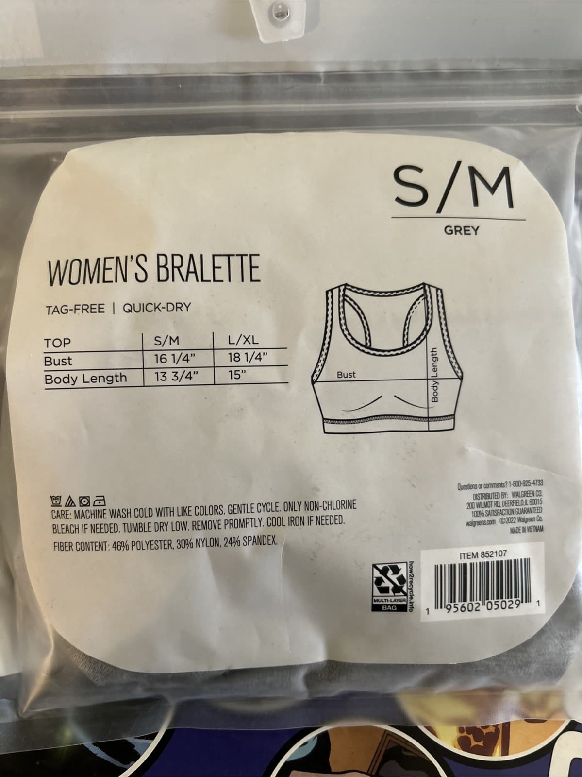 West Loop Women's Bralette New Size: S/M Grey Tag less quick Dry New - Thumbnail 5