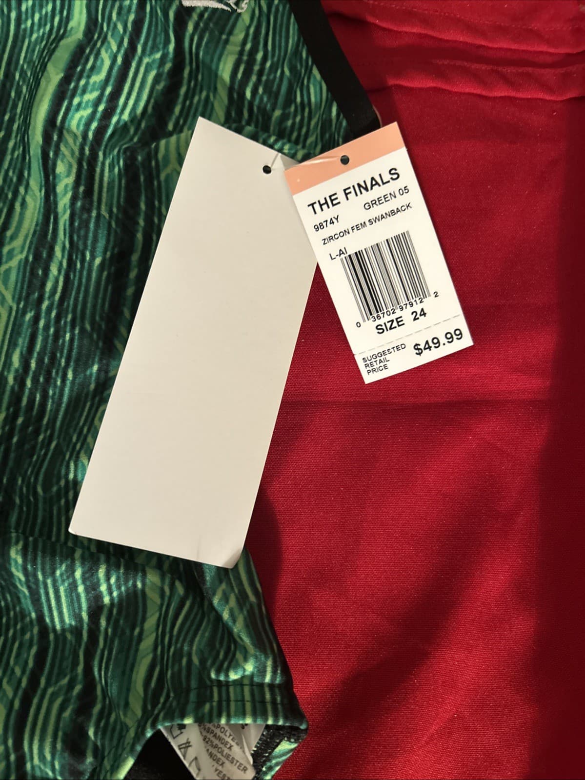 The Finals Size 24 Green One Piece Swimsuit NWT - Thumbnail 2