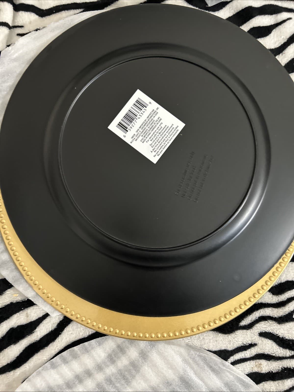 Lot of 5 3 Greenbrier 13" Gold And 2 Red Decorative Plates New - Thumbnail 5